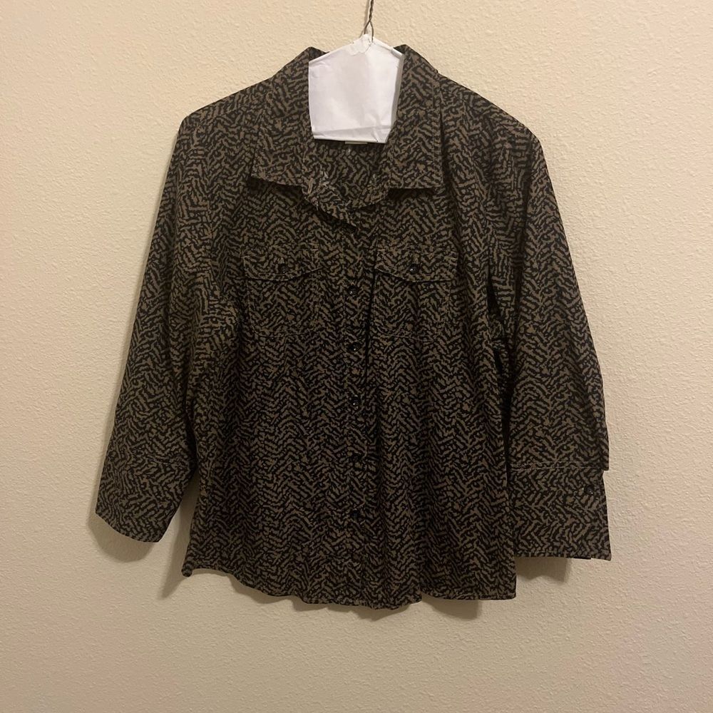 Coral Bay Black and Brown Patterned Top